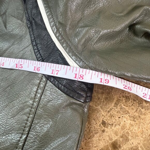 Joes Ss Collection Womens Faux Leather Bomber Jacket Size S Olive Green - Picture 5 of 9
